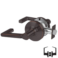 Schlage ND10S-LON 643E cylindrical passage set, dark bronze Longitude lever with round rose, non-keyed