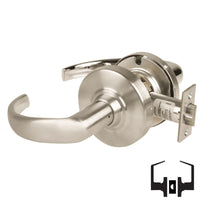 Schlage ND10S-SPA 619 satin nickel cylindrical passage set with Sparta lever and round rose