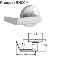 Schlage ND80PD-RHO Rhodes lever storeroom cylindrical lock, satin chrome finish with round rose