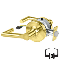 Schlage ND10S-BRK-RX Cylindrical Passage Set, Boardwalk Lever, Non-Keyed, Request To Exit Switch, US3-605 Bright Brass