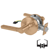Schlage ND10S-LAT-RX Cylindrical Passage Set, Latitude Lever, Non-Keyed, Request To Exit Switch, US10-612 Satin Bronze