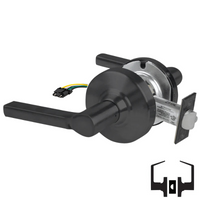 Schlage ND10S-LAT-RX Cylindrical Passage Set, Latitude Lever, Non-Keyed, Request To Exit Switch, US19-622 Matte Black