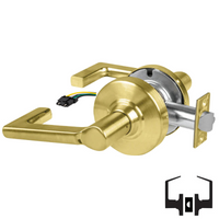 Schlage ND10S-LON-RX Cylindrical Passage Set, Longitude Lever, Non-Keyed, Request To Exit Switch, US4-606 Satin Brass