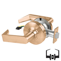 Schlage ND10S-RHO-RX Cylindrical Passage Set, Rhodes Lever, Non-Keyed, Request To Exit Switch, US10-612 Satin Bronze
