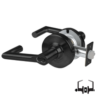Schlage ND50-BD-BRK cylindrical entrance lock, Boardwalk lever, matte black 622 finish, SFIC prep