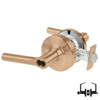 Schlage ND50-BD-BRW 612 entrance lock, satin bronze Broadway lever with SFIC prep less core