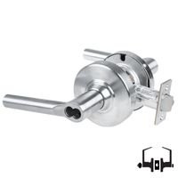 Schlage ND50-BD-BRW 626 cylindrical entrance lock, satin chrome Broadway lever, SFIC less core