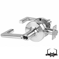 Schlage ND50-BD-LON 625 cylindrical entrance lock, satin chrome, Longitude lever with latch and SFIC prep