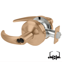 Schlage ND50-BD-OME 612 entrance/office lockset, satin bronze Omega lever with SFIC less core prep