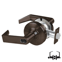 Schlage ND50-BD-RHO 613 entrance/office cylindrical lock, dark bronze Rhodes lever, SFIC less core prep
