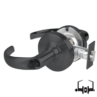 Schlage ND50-BD-SPA 622 entrance lock, black Sparta lever cylindrical lockset with latch and round rose