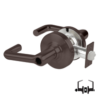 Schlage ND50-BD-TLR cylindrical entrance/office lock, 613 oil-rubbed bronze tubular lever with latch