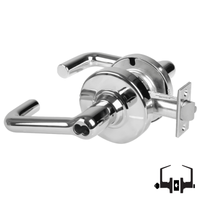 Schlage ND50-BD-TLR 625 cylindrical entrance/office lock with tubular lever, bright chrome finish