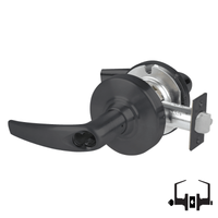 Schlage ND50JD ATH 622 entrance/office cylindrical lock, matte black Athens lever with latch and rose