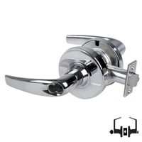 Schlage ND50-JD-ATH 625 cylindrical entrance lock, bright chrome Athens lever with FSIC less core