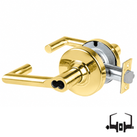 Schlage ND50-JD-BRK 605 bright brass cylindrical entrance lock with Boardwalk lever, less core