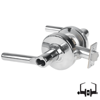 Schlage ND50-JD-BRW 625 cylindrical entrance lock, satin chrome Broadway lever, FSIC less core