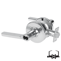 Schlage ND50-JD-LAT 625 entrance lock, satin chrome cylindrical lockset with Latitude lever and latch