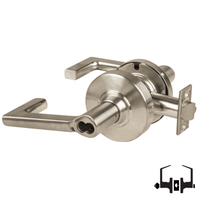 Schlage ND50-JD-LON 619 cylindrical entrance lock, satin nickel, Longitude lever with FSIC less core