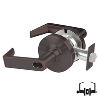 Schlage ND50-JD-RHO 643E entrance/office lock, dark bronze Rhodes lever cylindrical lock, less core