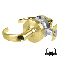 Schlage ND50-JD-SPA 606 brass entrance office lockset with Sparta lever and FSIC less core