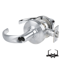 Schlage ND50JD SPA 626 satin chrome cylindrical entrance lock with Sparta lever and FSIC less core