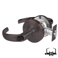 Schlage ND50JD SPA 643E entrance lock, dark bronze cylindrical lockset with Sparta lever and latch