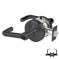 Schlage ND50-JD-TLR 622 cylindrical entrance lock with tubular lever, matte black finish, less core