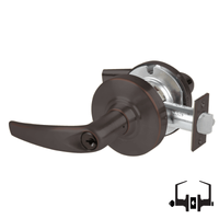 Schlage ND50-PD-ATH Athens lever entrance lock, 643E dark bronze, keyed cylinder with round rose and latch