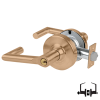Schlage ND50PD BRK 612 entrance lockset with Boardwalk lever, satin bronze finish, keyed cylinder and latch