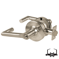 Schlage ND50PD BRK 619 entrance/office cylindrical lock, satin nickel, Boardwalk lever with keyed cylinder