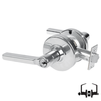 Schlage ND50-PD-LAT 625 entrance lock with Latitude lever, bright chrome, keyed cylinder and latch
