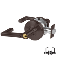 Schlage ND50PD LON 613 entrance office lock with Longitude lever, dark bronze finish, keyed cylinder and latch