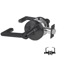 Schlage ND50PD LON 622 entrance office lock, matte black cylindrical lockset with Longitude lever and keyed cylinder