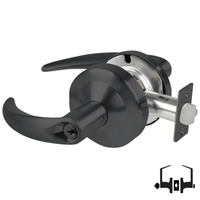 Schlage ND50PD OME keyed entrance lockset, Omega lever, matte black 622 finish with cylindrical latch