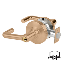 Schlage ND50-PD-TLR entrance/office cylindrical lever lock, 612 satin bronze, keyed different