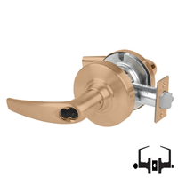 Schlage ND53-BD-ATH 612 entrance cylindrical lock with Athens lever, satin bronze finish, SFIC less core