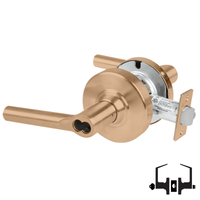 Schlage ND53-BD-BRW entrance lock, Broadway lever, 612 satin bronze, cylindrical with SFIC prep