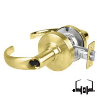 Schlage ND53-BD-SPA entrance lock, Sparta lever, bright brass 606 cylindrical lockset with latch