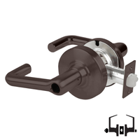Schlage ND53-BD-TLR 613 entrance cylindrical lockset, dark bronze tubular lever with latch