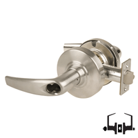 Schlage ND53-JD-ATH 619 entrance lock, satin nickel Athens lever cylindrical lock, less core