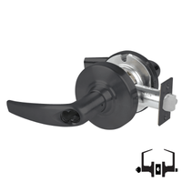Schlage ND53-JD-ATH 622 entrance cylindrical lock with Athens lever, matte black finish, less core