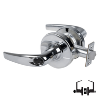 Schlage ND53-JD-ATH 625 entrance cylindrical lock with Athens lever, bright chrome finish, less core