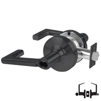 Schlage ND53-JD-LON 622 entrance cylindrical lock, matte black Longitude lever, FSIC less core