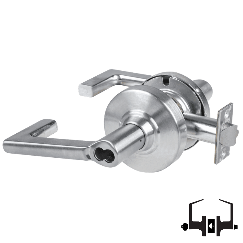 Schlage ND53-JD-LON 626 entrance cylindrical lock, satin chrome, Longitude lever, less core