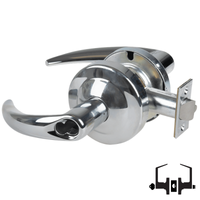 Schlage ND53-JD-OME 625 entrance lock, bright chrome Omega lever cylindrical lock, less core