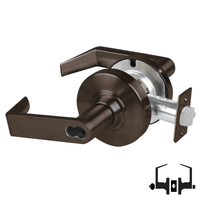 Schlage ND53-JD-RHO entrance lock, Rhodes lever, oil-rubbed bronze 613 finish, FSIC less core