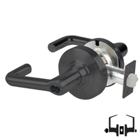 Schlage ND53-JD-TLR 622 entrance lockset, black tubular lever cylindrical lock, less core