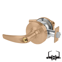 Schlage ND53PD ATH 612 entrance lock with Athens lever, satin bronze finish, keyed cylinder and latch