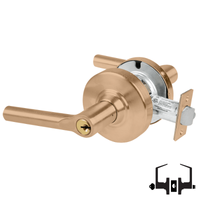 Schlage ND53-PD-BRW entrance lock, Broadway lever, satin bronze 612 finish with keyed cylinder and latch